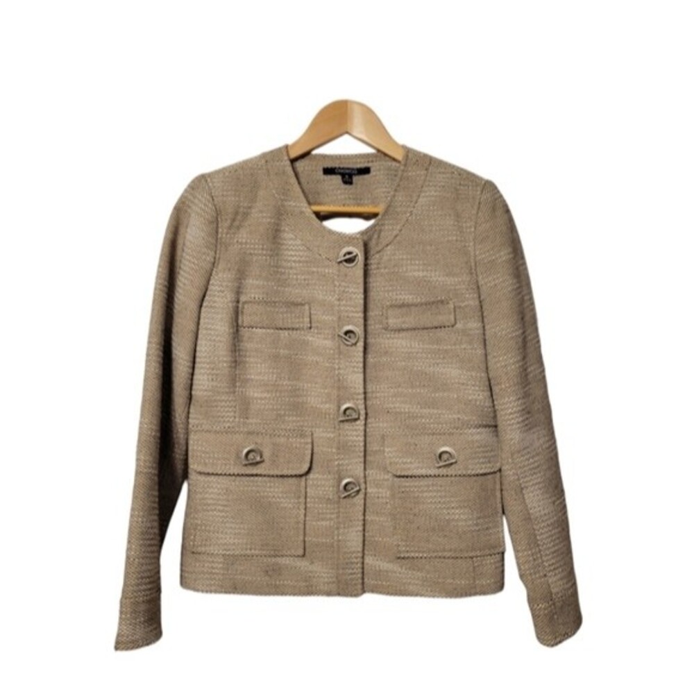 Chadwick's Jacket Women 10 Tan Toggle Button Business Casual Travel